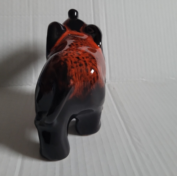 Vintage Canuck Pottery Elephant Drip Glaze Red Black Canada - Picture 4 of 8